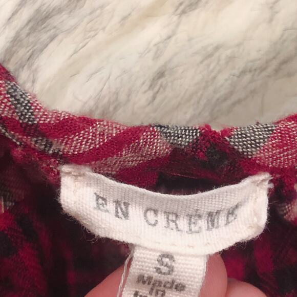 En Creme ASOS Punk Dark Academia Plaid Fringe Crop Top - Picture 9 of 9